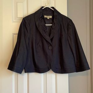 Tribal Jeans Cropped Denim Jacket 3/4 Sleeves, Dark Navy | 14